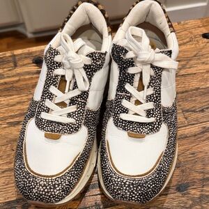 Madewell White and Black Speckled Leather Sneakers